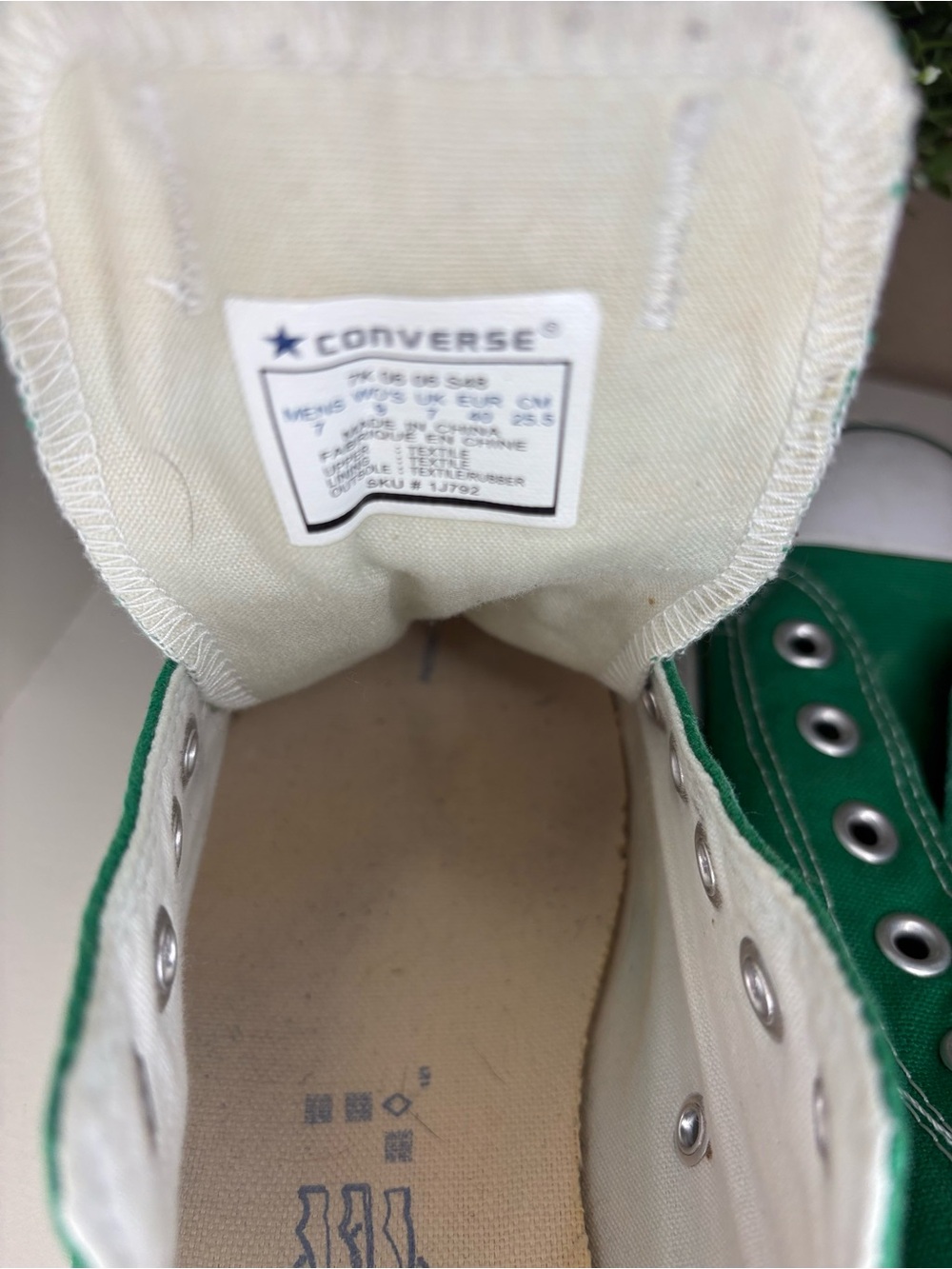 Converse Green Slip-On Canvas Low Top Sneakers - Picture 6 of 10